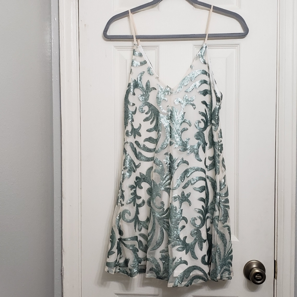 NWT Romeo +Juliet Aqua Sequin Romper